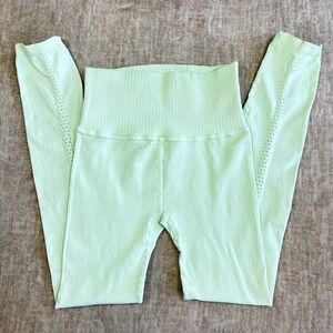 Free People Movement Good Karma Leggings Womens XS Mint Green High Rise Ribbed